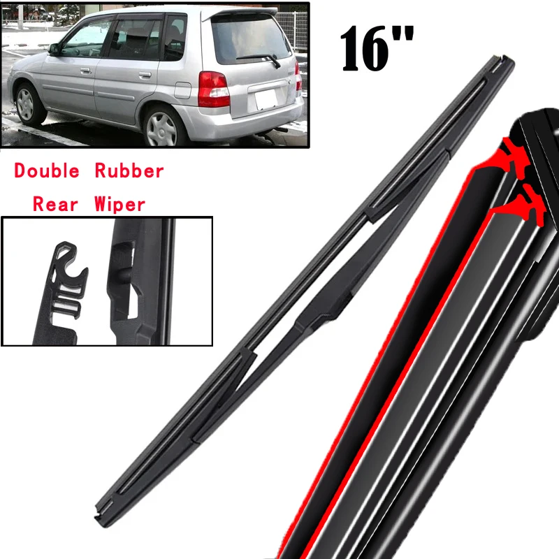 

Car Wiper 16" Rear Wiper Blade For Mazda Demio 1 MK1 1998 - 2002 Windshield Windscreen Clean Tailgate Window Car Rain Brush