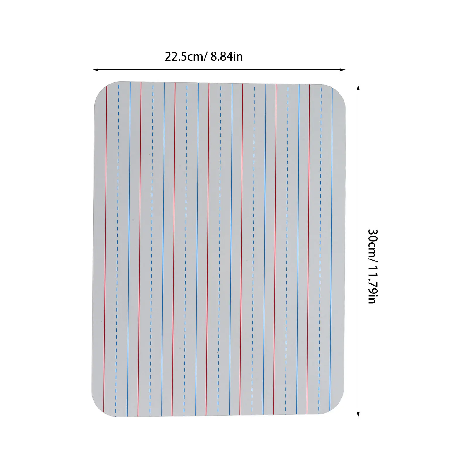 5Pcs 9x12 Inch Reusable Double Sided Dry Erase Whiteboard with Clear Handwriting Lines Blank Back for Classroom Teaching Note