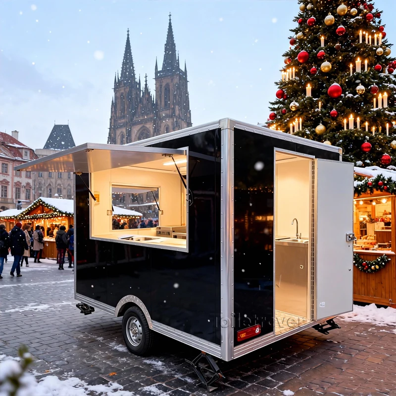 

Mini Stainless Steel Food Truck Commercial Mobile Food Truck Trailer Outdoor Fully Equipped Food Trailer for Sale