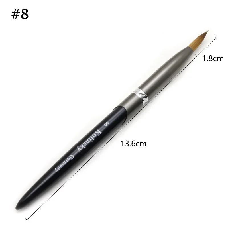 1 Pieces #8-#24 Nail Art Brush Kolinsky Hair Acrylic Round Nail Brush Portable Professional Painting Drawing Pen Nail Tools