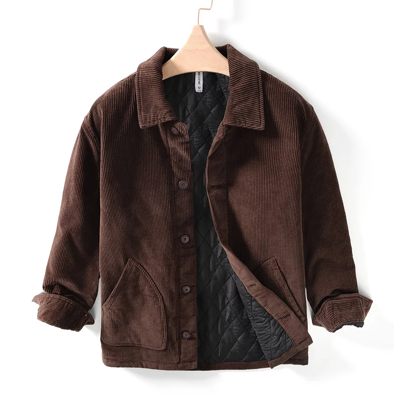 Thickened Enlarge Italy Quality Retro Corduroy Cotton Brand Jackets For Men Fashion Winter Warm Casual Coat Jaqueta Masculina