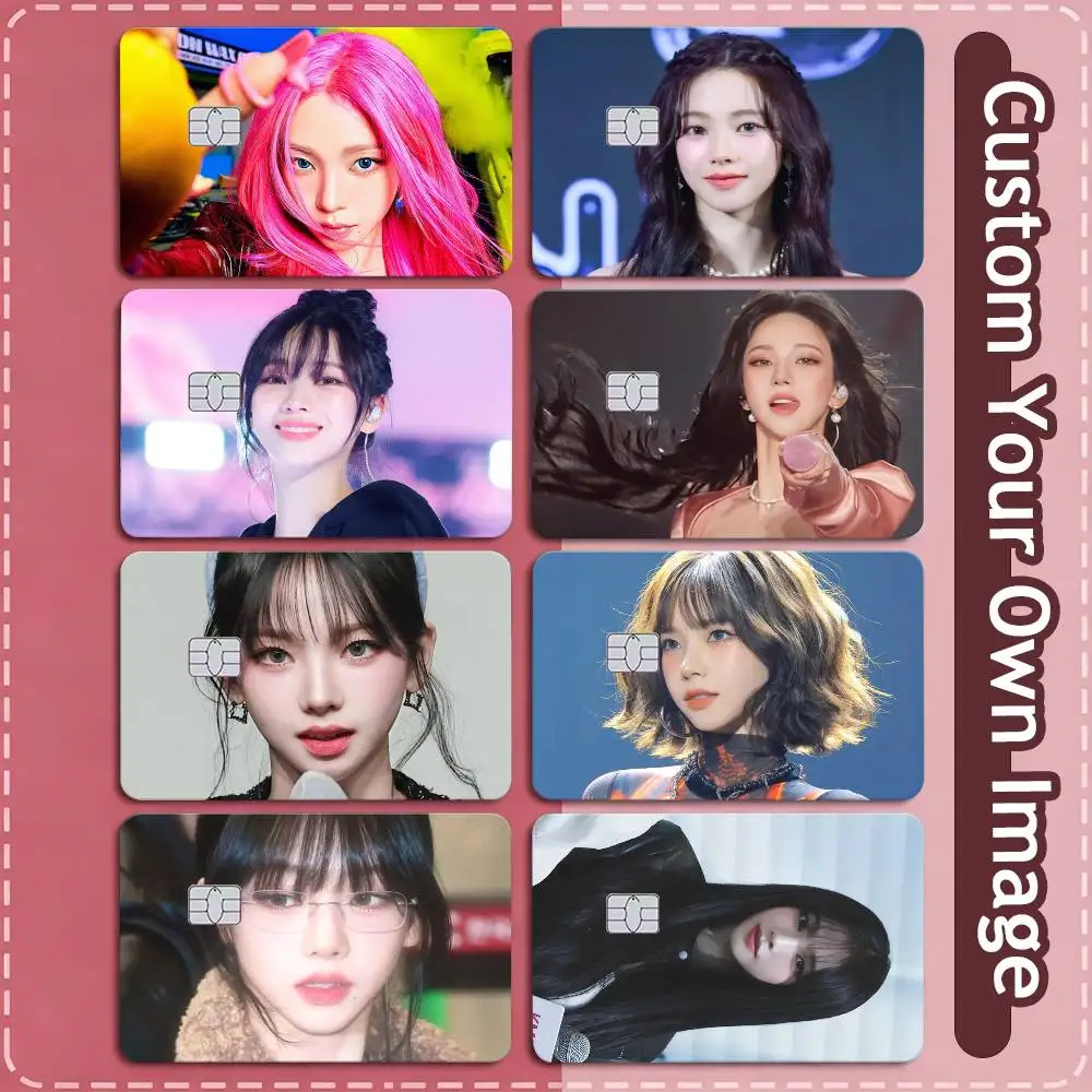 A-AespaS-K-karina Kpop Girl   Credit Card HD Stickers Game Card Decal Small Chip Waterproof Sticker Gift