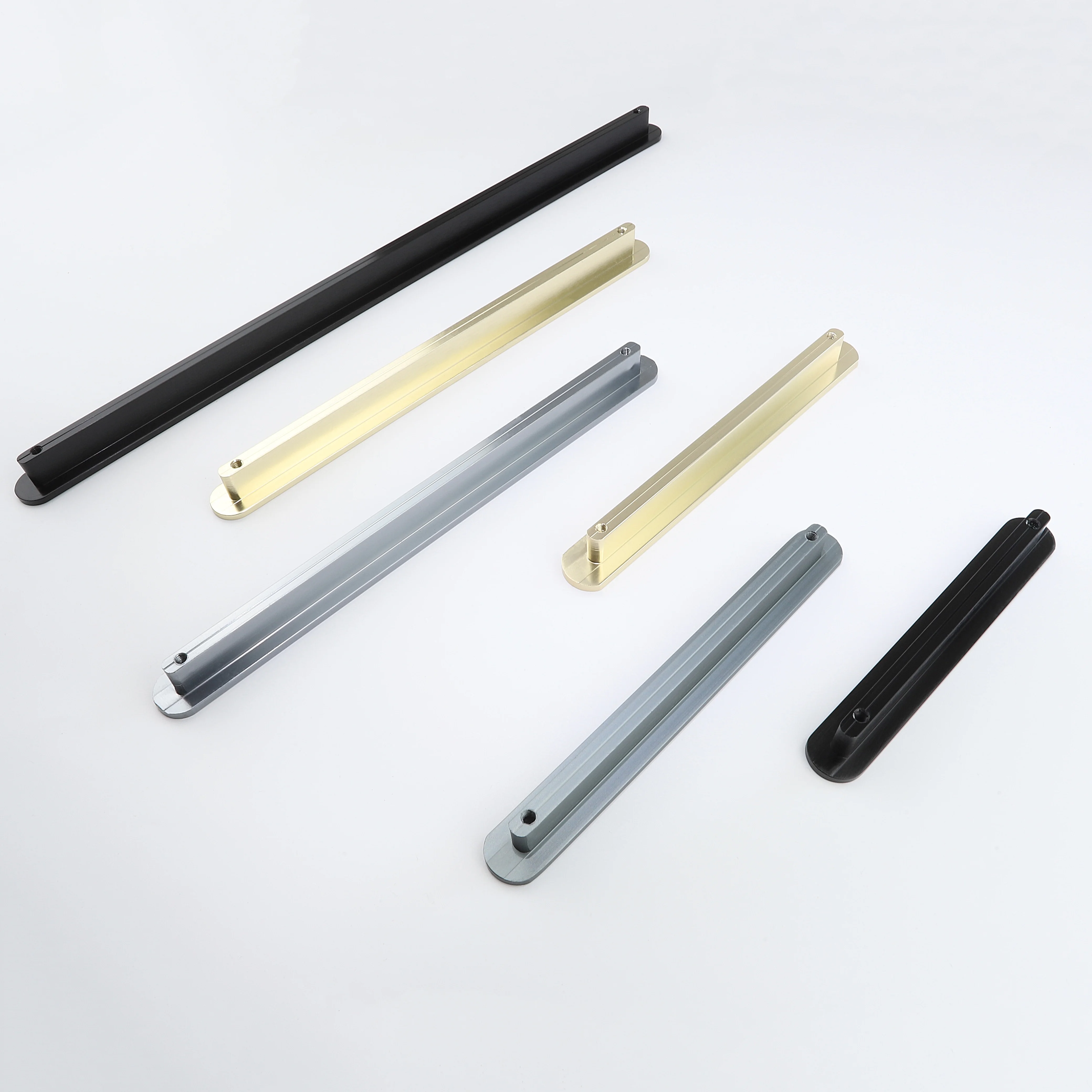 10pcs Modern Minimalist T shaped Aluminum Alloy Cabinet Handle Long Bar Furniture Pulls for Wardrobe Kitchen Drawer Door Handle