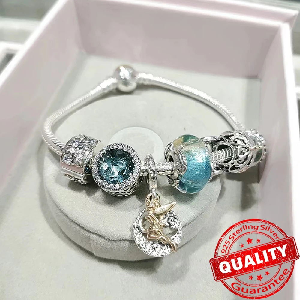 Romantico S925 argento Sterling multicolore vetro di Murano e piuma curva Charm Fit Moment bracciale collana fai da te perline gioielli