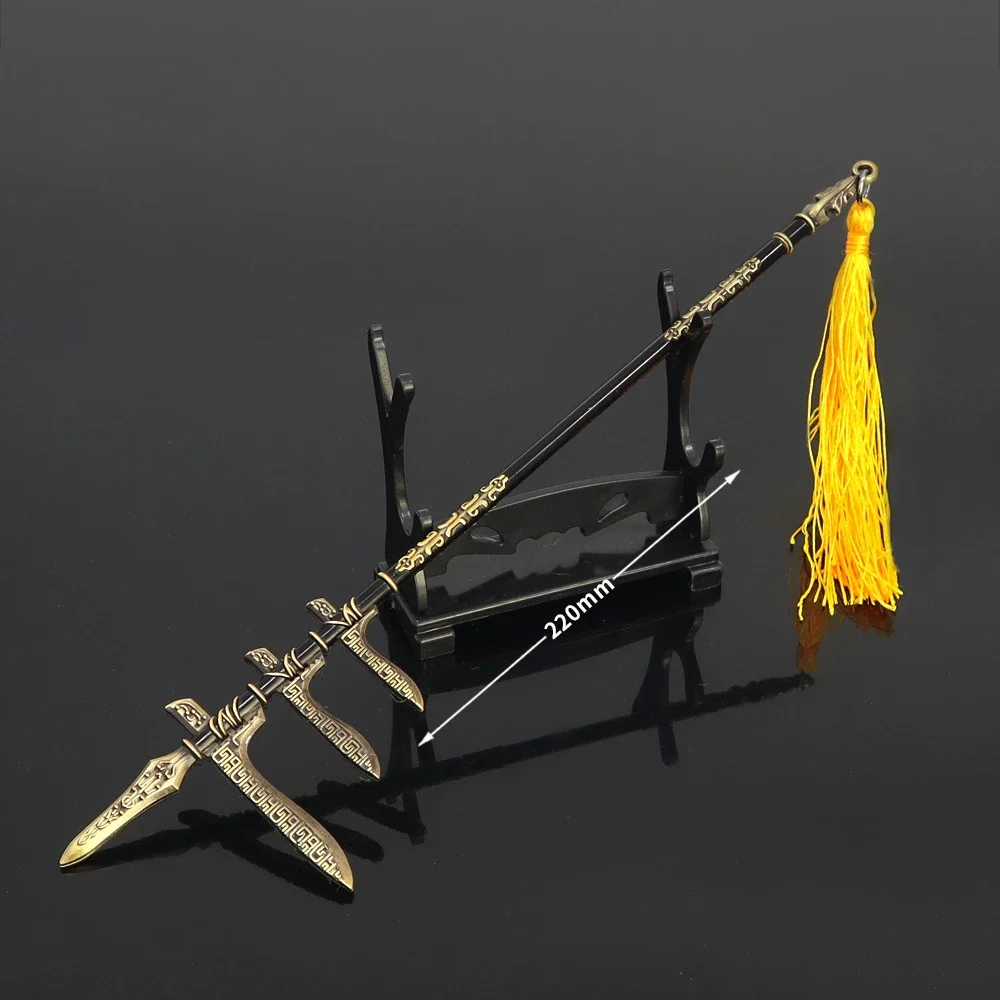 NARAKA: BLADEPOINT Gaming Peripherals Qin Dynasty's Three Headed Ge Ji 22CM Weapon Prop Mode Decoration Cosplay Weapon Sword Toy