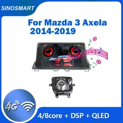 SINOSMART 9'' Android Navigation Dash Radio for Mazda 3 Mazda3 Axela 2014–2018 BM BN OEM Style CarPlay Android Auto Support Bose