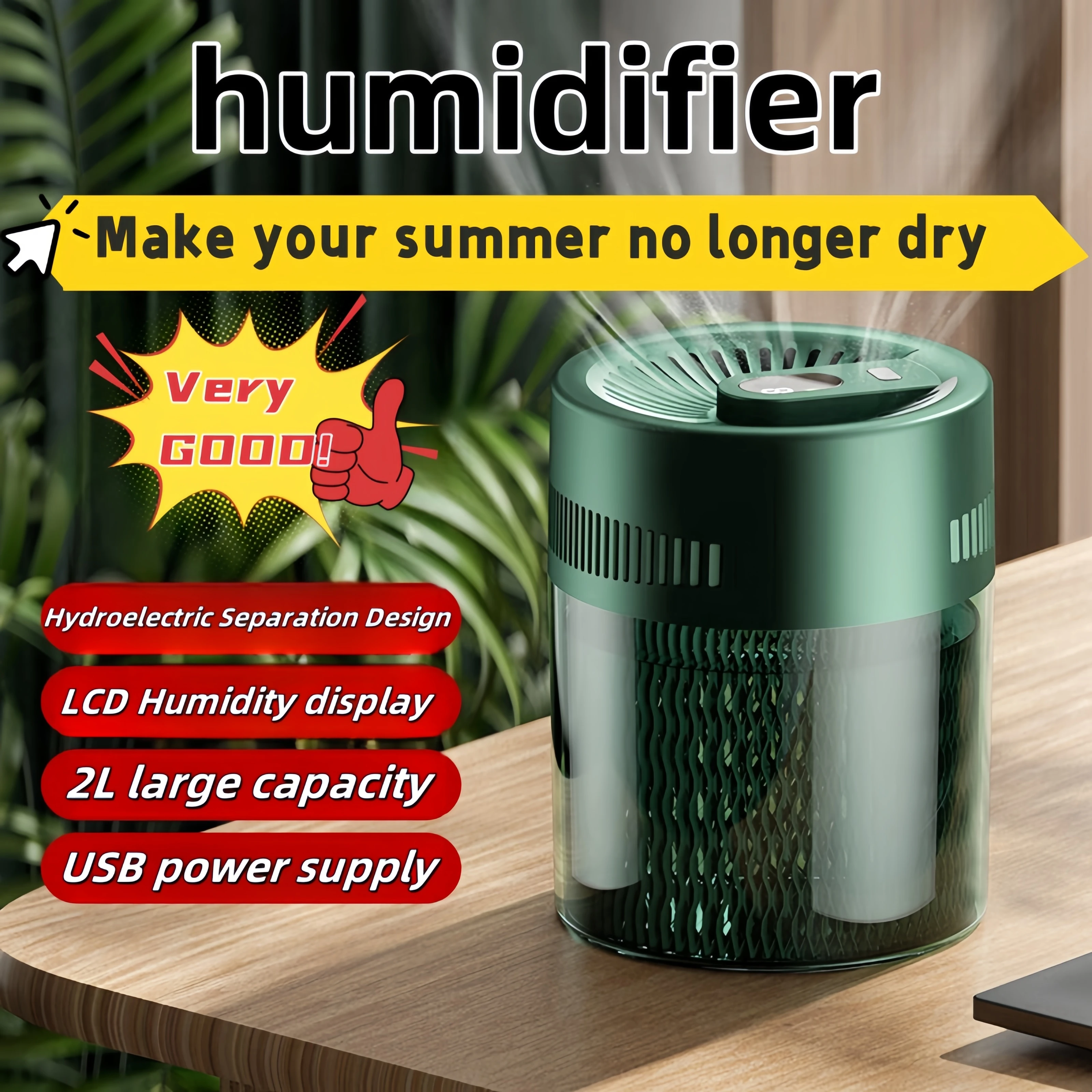 Humidifier Household Appliances USB Humidifier Fogless Humidifier 2L Large Capacity for Household Office