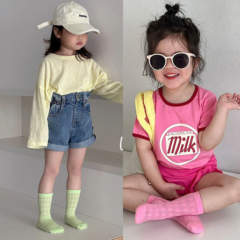 3-12T Soft Solid Socks Summer Newest Candy Color Socks Kids 3 Pairs/bag Little Children Baby Girls Boys Infant Cotton Sock