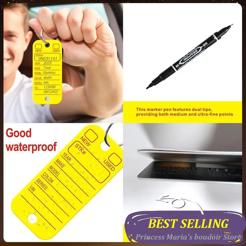 

AB30-PVC Tags With Labels And Rings, Car Key Tags For Organization, Identifiers, And Luggage Tags With Markers