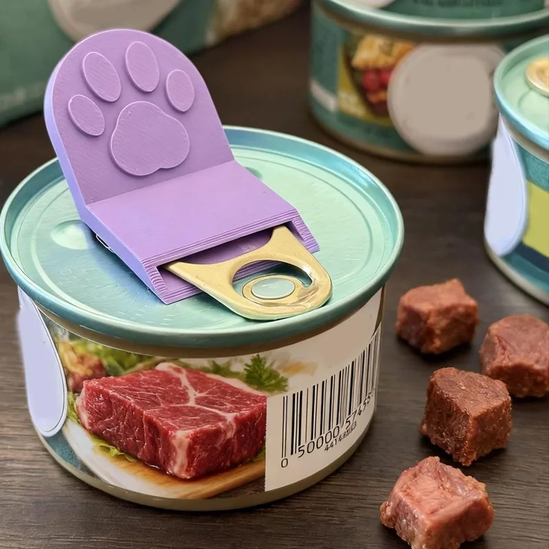 Cute Cat Paw Pet Food Can Opener Easy Ring Pull Opener Tool for Cat Dog Canned Food Protect Nails Ergonomic Kitchen Accessories