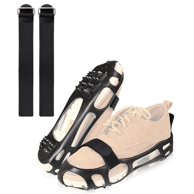 Crampons coordonnants pour chaussures, sangles de couvre-chaussures pour l'escalade, la neige et la glace, sangle de pâte magique réglable pour chaussures, 2 pièces