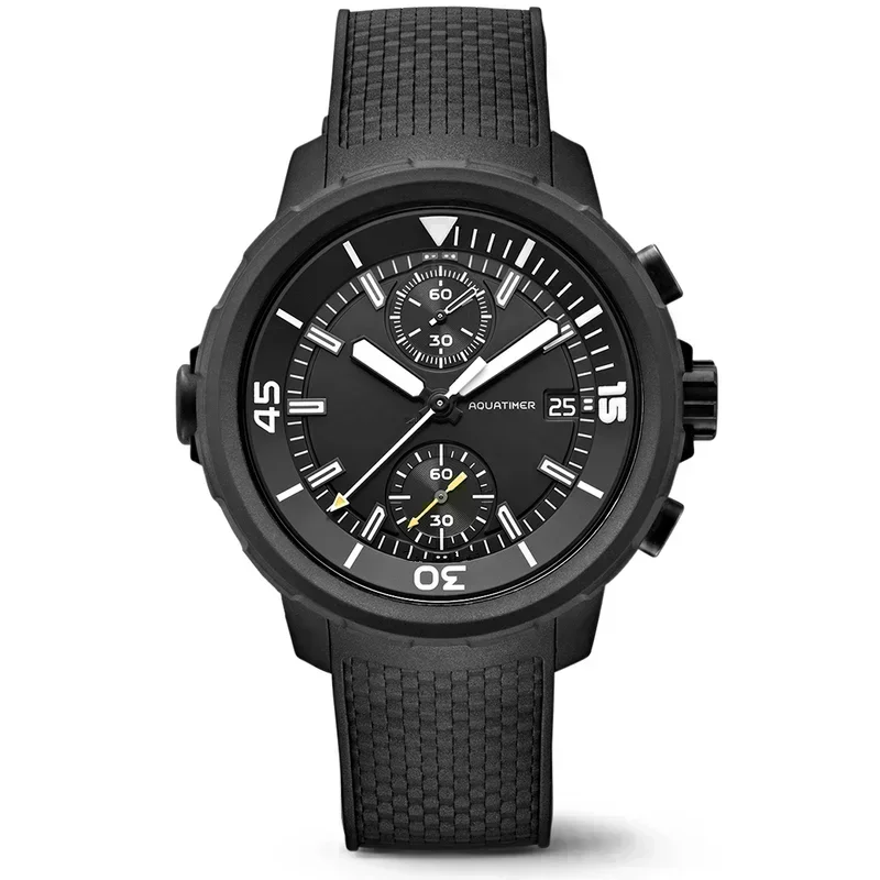 Aquatimer خاص خارجي رجالي VK63 كوارتز ساعة كرونوغراف إطار دوار أزرق أسود ساعات مطاطية مخصصة 44 مللي متر #5