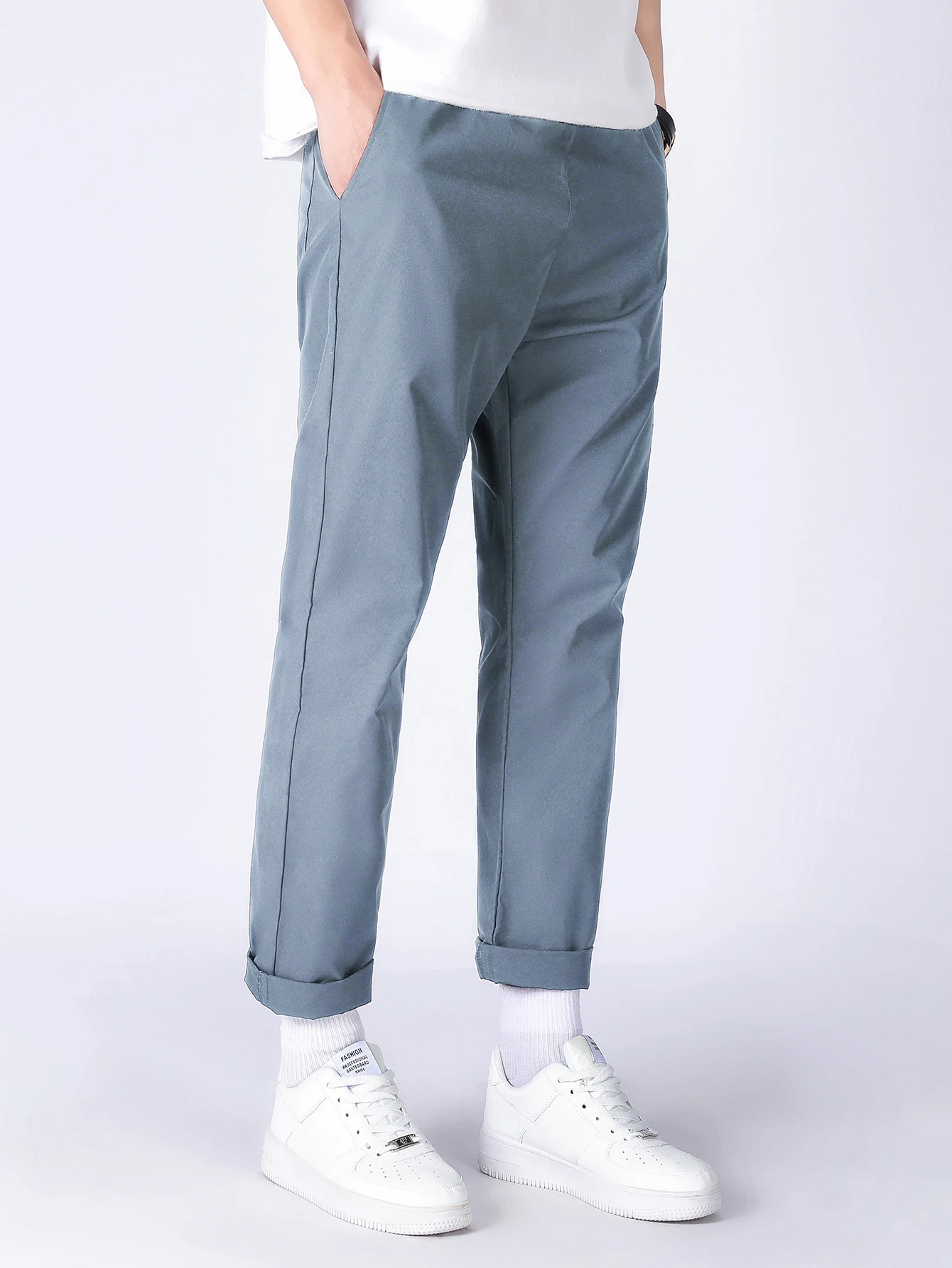 Sports Men\'S Summer Youth Students 2023 New Ice Thin Straight Tube Quick Drying Pants Boy Casual 9-Point Trousers
