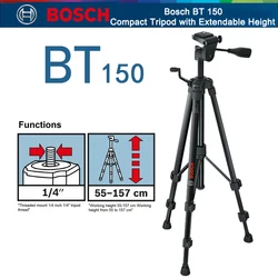 Bosch BT150 1/4 treppiede compatto con treppiede professionale estensibile per GLL3-15X GLL5-50X livelli laser 55-157Cm di altezza