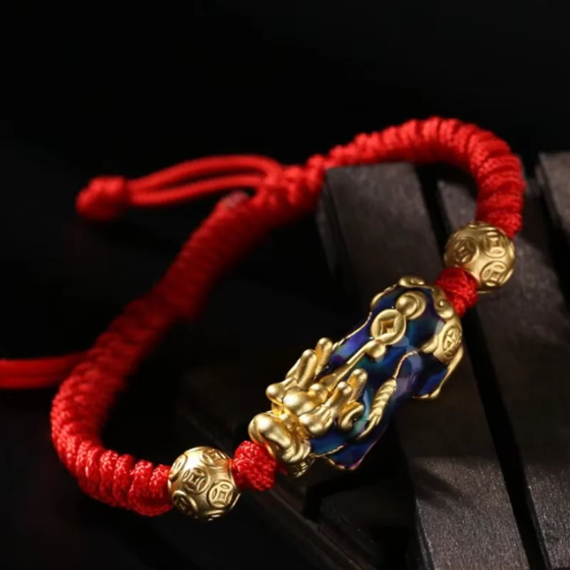 can be adjusted in Pure copper Change Color Pixiu Feng Shui Gift Bracelet for men and women Handmade good Lucky Amulet Jewellery