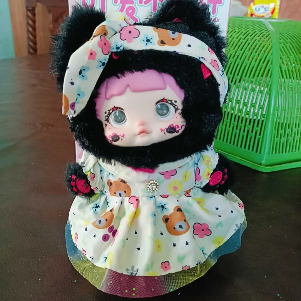 Barboteuse de poupée en coton pour Nommi/20CM, tenue de remplacement de poupée en peluche de dessin animé, robe Lolita, accessoires de maison de jeu, Mini vêtements DIY