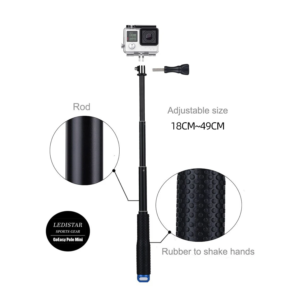 For GoPro Selfie Stick Monopod Aluminum Alloy Selfie Stick Adjustable For GoPro Hero 13 12 11 10 9 Insta360 X4 X3 DJI Action 4 3