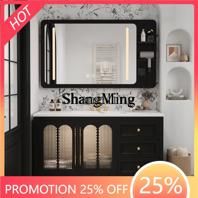 

FG good-looking oak bathroom cabinet combination retro bathroom rock slab washstand floor cabinet