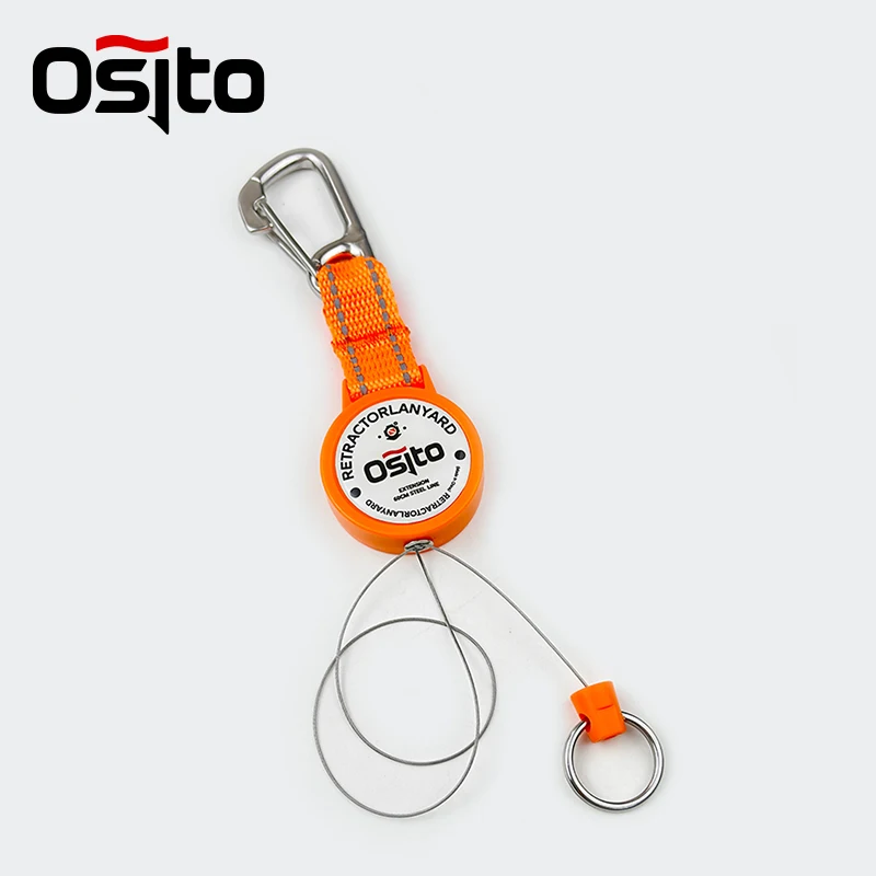 24in Retractable Lanyard with Buckle for Diving Gear Elastic Anti-Lost Rope for BCD Accessories & GoPro & DJI