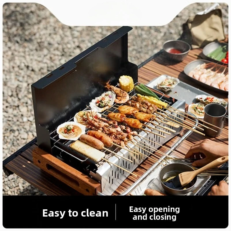 

Уличные бытовые складные портативные угольные шампуры, гриль-барбекю, эмалированная угольная раковина, настольная полка для барбекю, гриль-барбекю для кемпинга