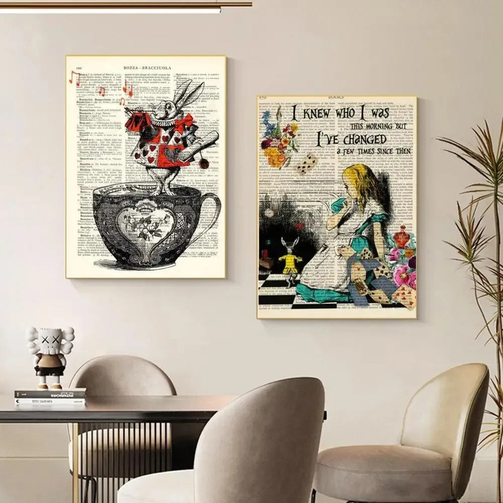 Alice in Wonderland Poster Paper Print Home Bedroom Entrance Bar Cafe Art Painting Decoration