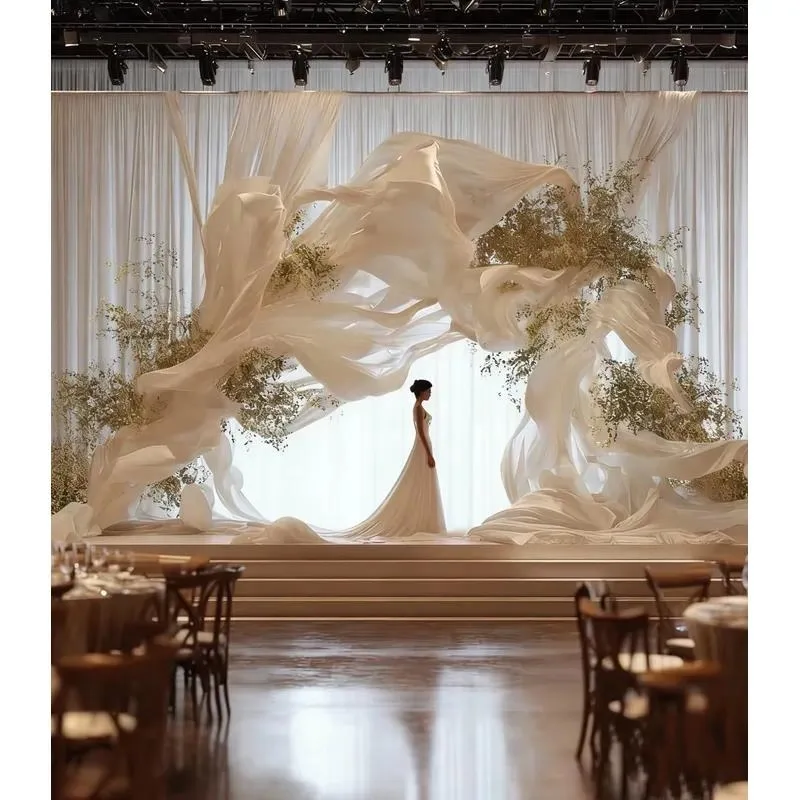 Customized Giant Organza Art Installation for Wedding Background Event Party Hanging Photo Prop Decoration