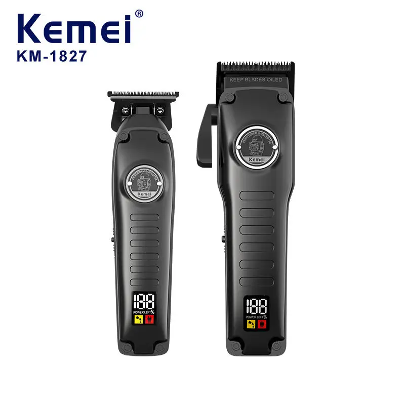 Professional Cordless Rechargeable Hair Clippers Set Km-1827 Km-H73 Barber Hair Clipper Electric Rechargeable Best Hair Trimmer