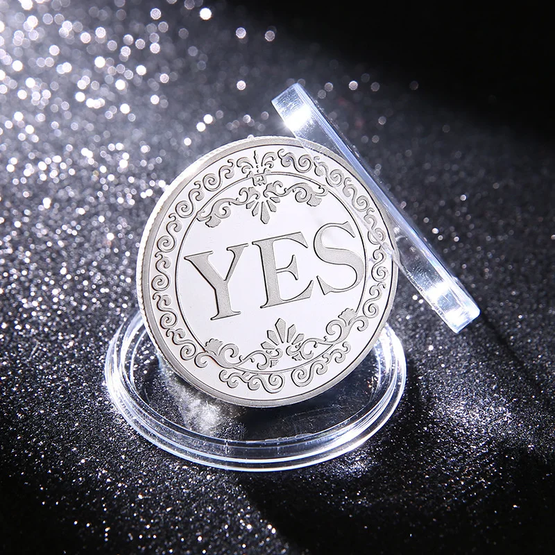 1PC Bronze Yes Or No Commemorative Coin Souvenir Non-Currency Game Prop Decision Coins Collection Decoration Crafts image 6