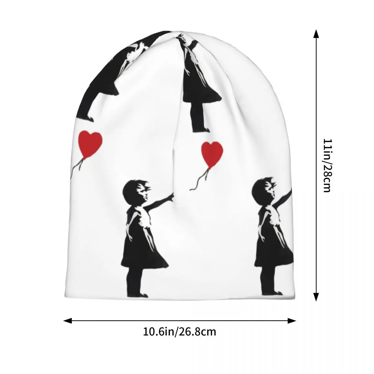Banksy - Girl With Balloon Skullies Beanies Hats Warm Autumn Winter Outdoor Cap Knitted Bonnet Caps for Men Women Adult