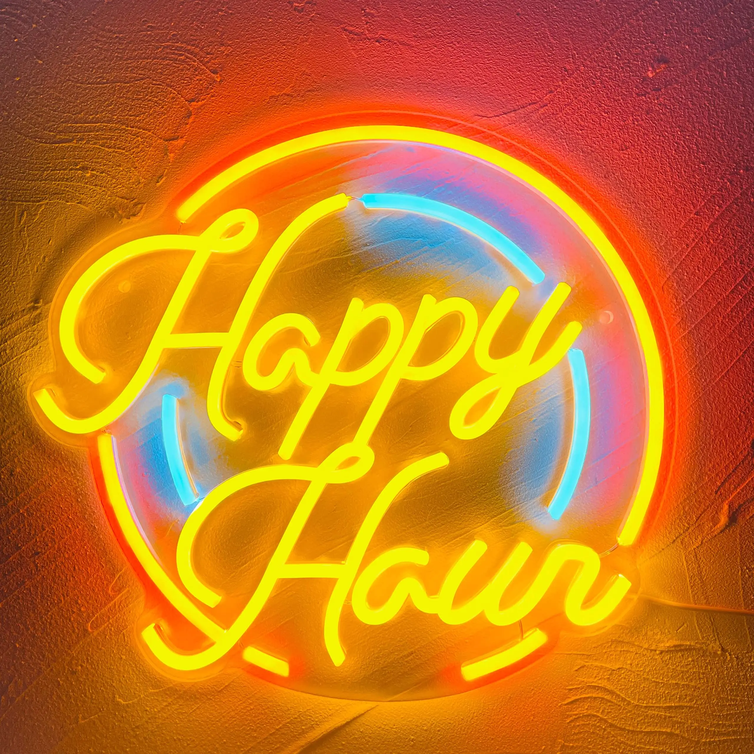 Imagem -02 - Happy Hour Neon Sign Luzes Led Decoração de Parede Personalizada Pub Bar Decoração da Festa Quarto Quarto