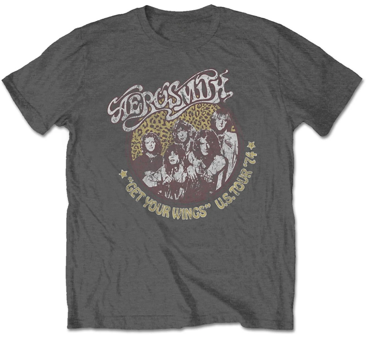 تي شيرت Aerosmith Get Your Wings Graphic Print للرجال والنساء فضفاض بأكمام قصيرة للارتداء غير الرسمي طوال العام فاخر #1