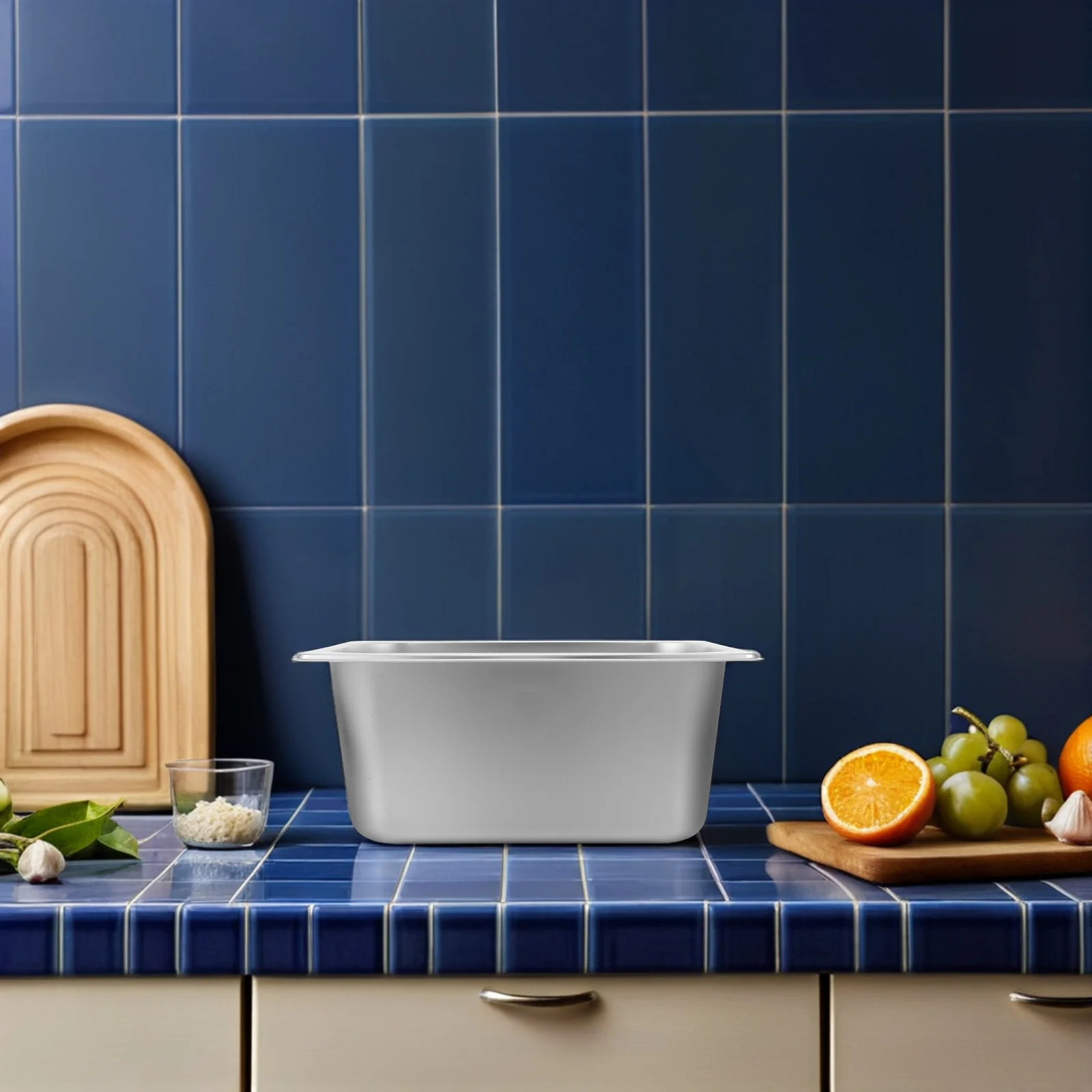 

3pcs Steam Table Pan Stainless Steel 1/3 Size 6 Inch Deep Anti- Heating Tray For Buffet Catering Hotel Party Chafing