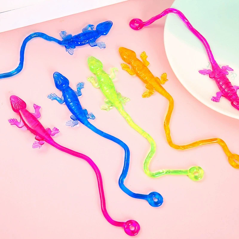 

30PC Kids Birthday Party Favors Funny Colorful Sticky Retractable Lizard Toy Pinata Filler Christmas Carnival Boys Girls Rewards