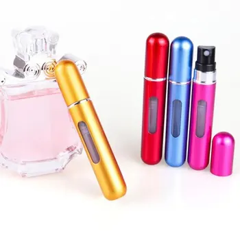 Botellas de Perfume de 5ml, llenado inferior, pulverizador de prensa portátil de alta gama, botella pulverizadora pequeña, botella vacía, dispositivo de subembalaje de muestra