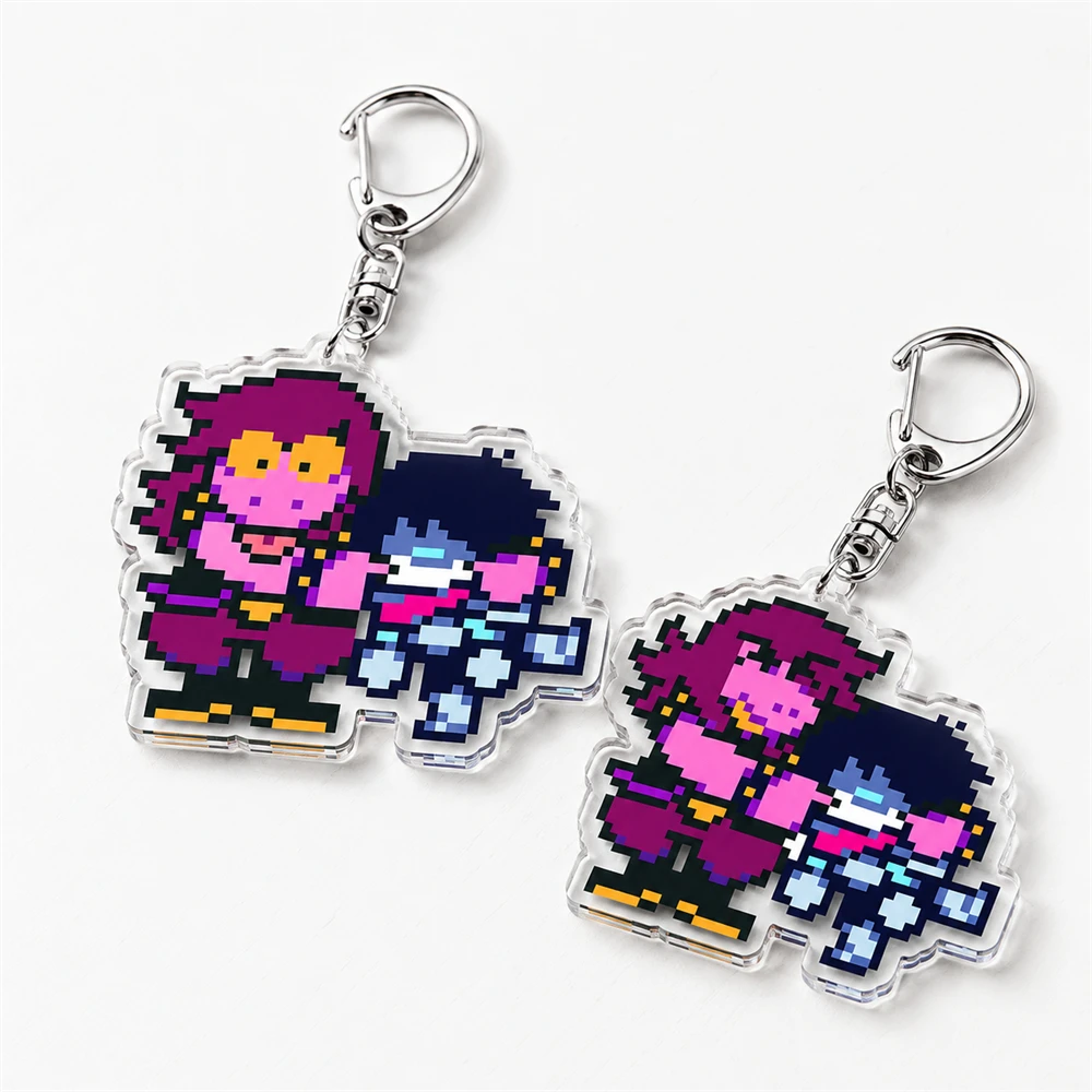 Popular Pixel Game Deltarune Keychains for Accessories Bag Charms Jewelry Gaming Keyrings Fans Gamers Friends Gifts