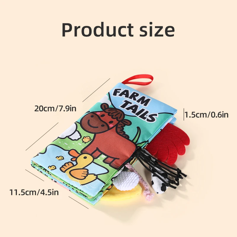 Baby Cloth Book Baby Toys 0-3 Year Old Infant Early Education Toys 4 Pages Cloth Book 7 Styles