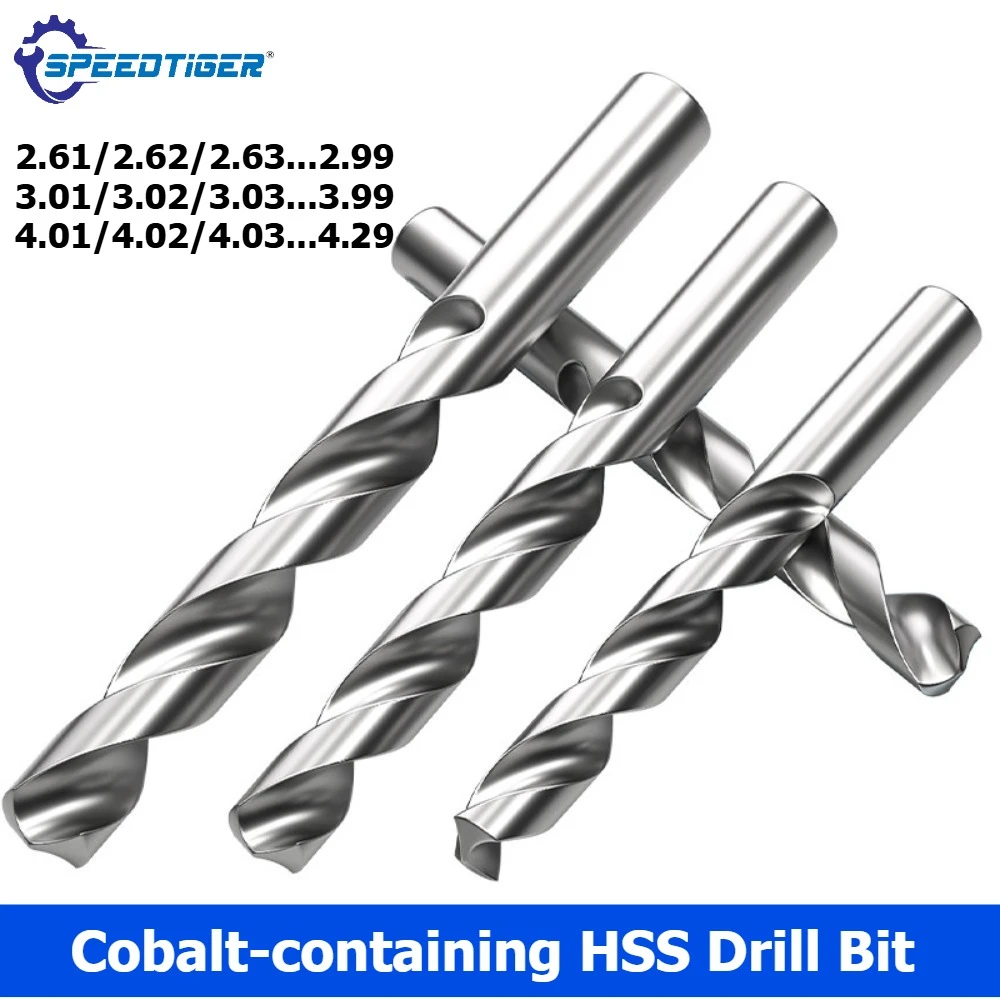 

Cobalt HSS Twist Drill Fully Ground Straight Shank Bit Steel Drilling High Precision 2.61/2.62/2.63/2.85/2.96/3.05-4.99mm Dia