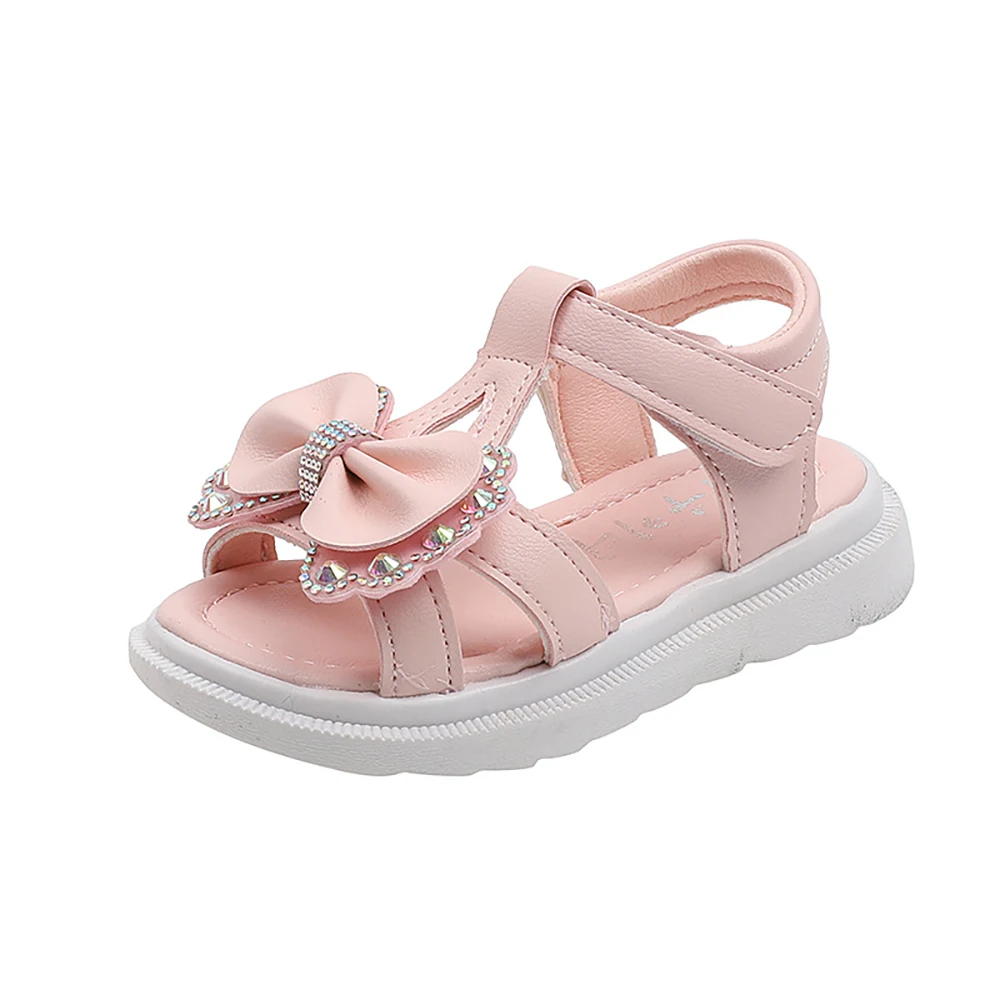 Summer Sandals For Girls Luxury Rhinestone Princess Sandals For Girls Anti-slippery Soft-soled Fashion Beach Shoes Summer Sandal