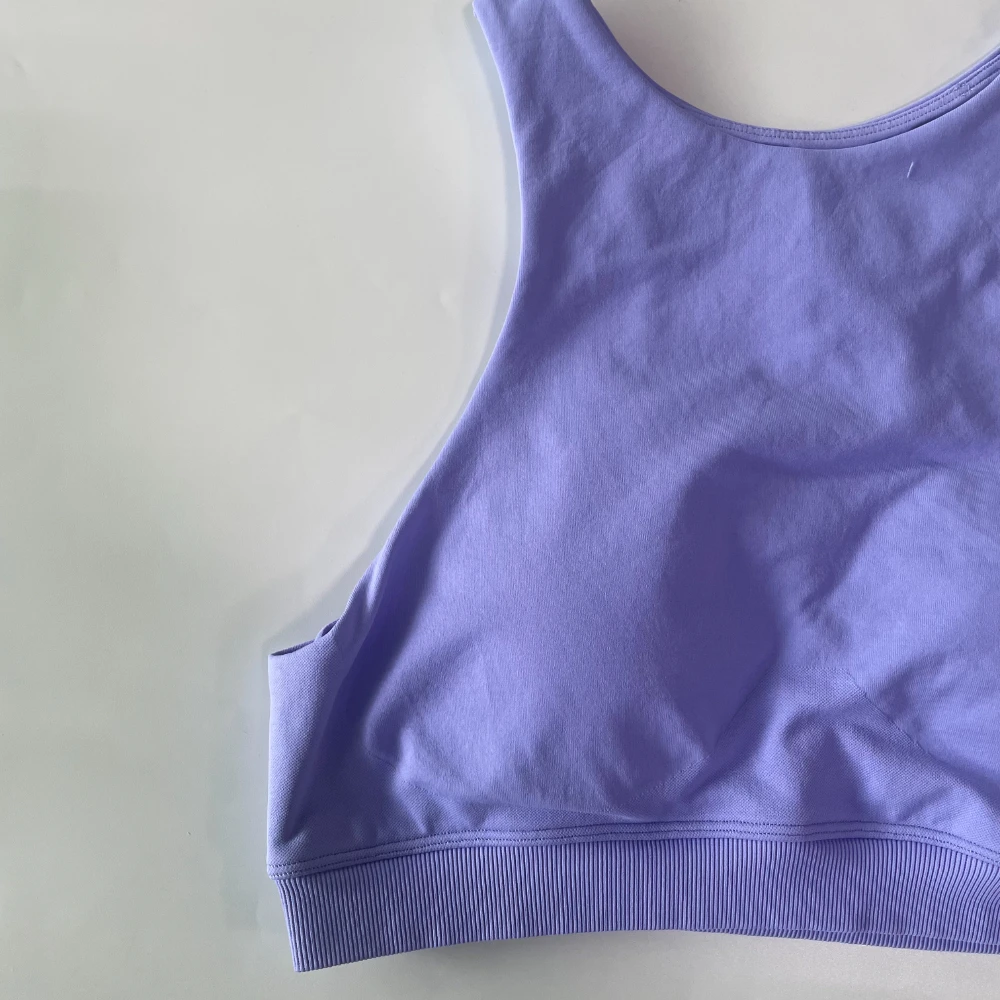 Pericic Racer Bra Damen Gepolsterter Nahtloser Yoga-BH Hohe Stützfunktion Sport-BH Herausnehmbare Cups Geripptes Unterband Workout Gym Crop Top BH – Detail 8
