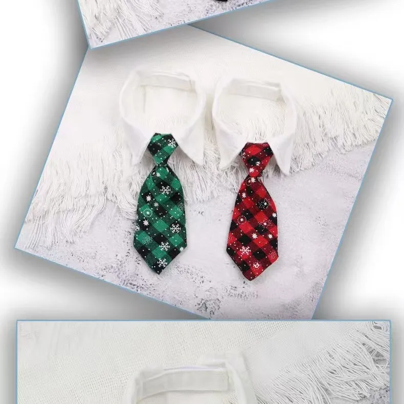 

Pet Tie Christmas Tie Striped Checkered Dog Collar Scarf Fake Collar Bow Ties for Dogs Puppy Accessories Pet Products