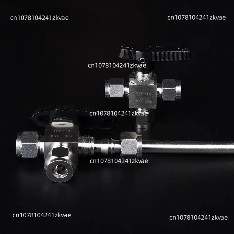 304 الفولاذ المقاوم للصدأ بطاقة كم صمام كروي ثلاثي الاتجاه لوحة أفقية تبديل صمام L على شكل ثلاثي تقليد YFP-1A