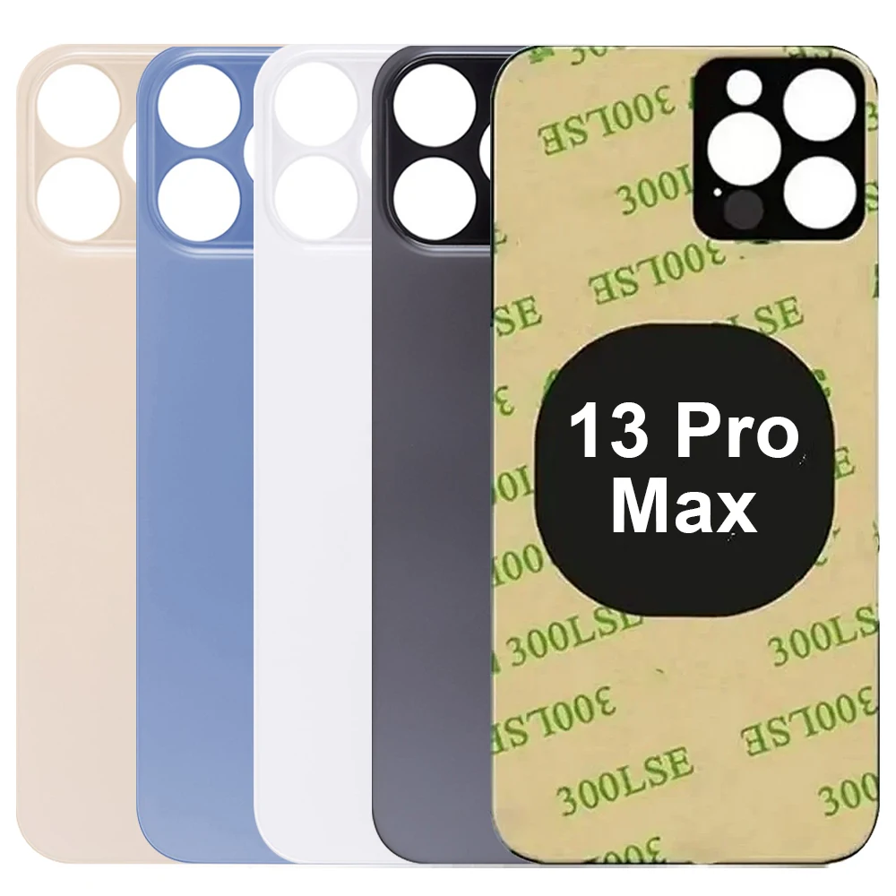 High Quality Back Cover Glass For IPhone 13 Pro Max Big Hole Rear Back Glass+3M glueFast Replacement Housing Cover