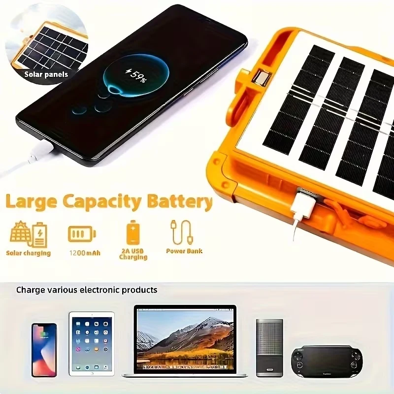 35000000LM LED ضوء الشمس ضوء التخييم في حالات الطوارئ القابلة لإعادة الشحن ضوء العمل في الهواء الطلق التخييم خيمة مصباح