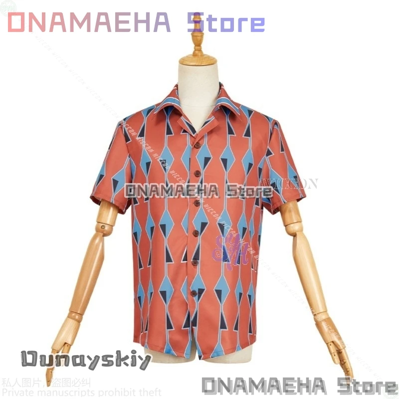 Yoichi Nagumo Cosplay SAKAMOTO DAYS Kostum Anime Kemeja Oranye Pola Geometris Vintage Wig Halloween{Uhauha Cos}Pesta Cos