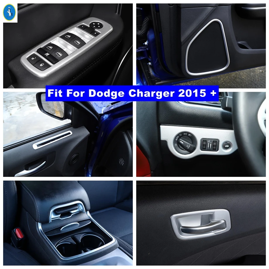 

Matte Door Speaker / Handle Bowl / Air AC / Head Lights / Armrest Box Panel Cover Trim Accessories For Dodge Charger 2015 - 2021