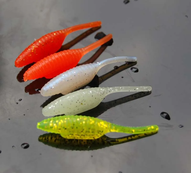 Fishing Lure Soft Bait 4.5cm 1g Fine Bottom Fish Worm Baits Direct Needle Tail Grub Lures Lot 10 Pieces