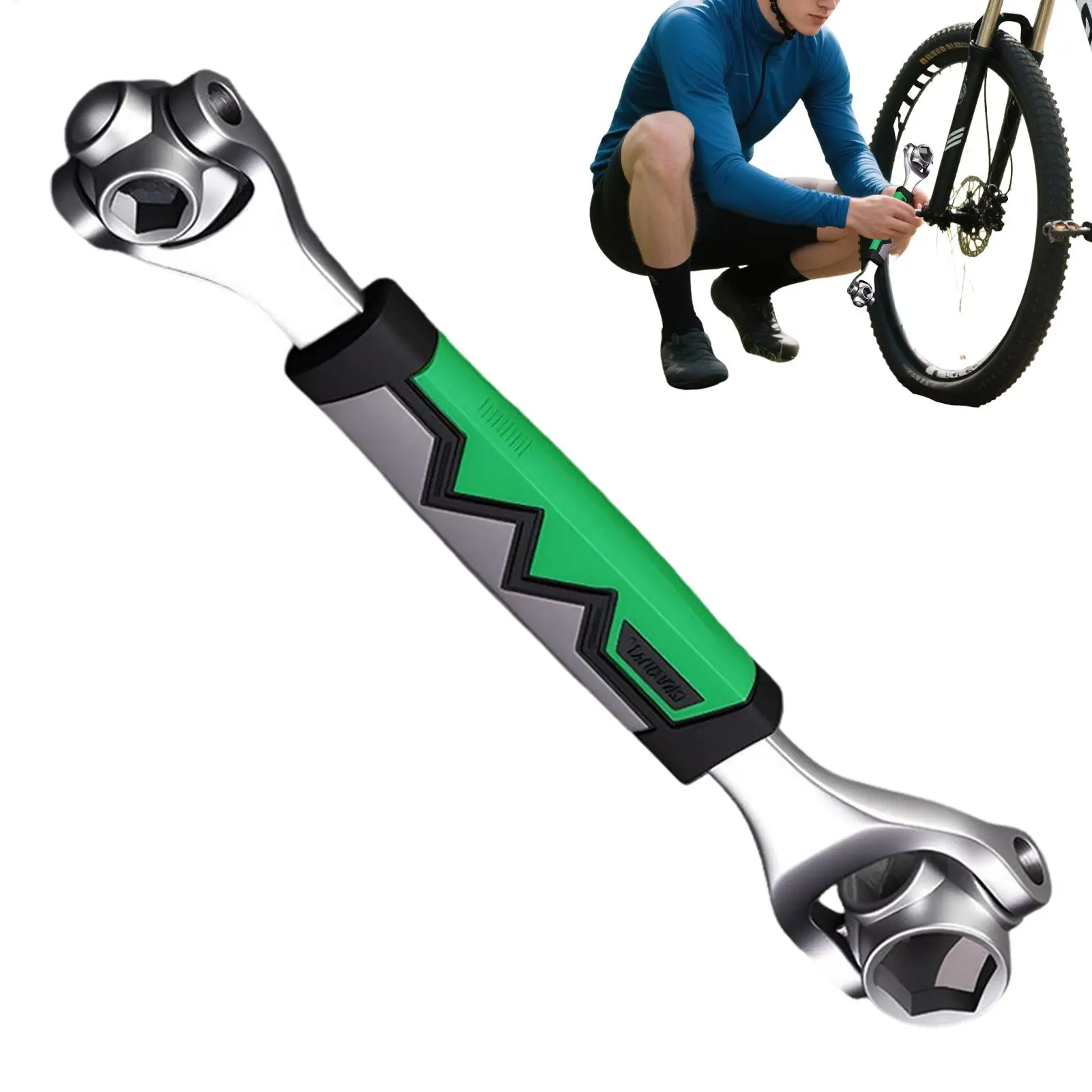 Wrench Ratchet 360-Degree Rotate Anti-Slip Hex Spanner 52-In-1 Effort-Saving Ratcheting Wrenches Large Size for Auto Repair