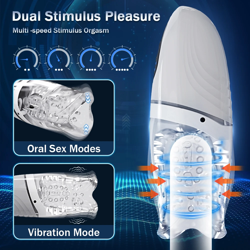 Biting&Blowjob Male Masturbator Triple Motor Throat Structure Masturbation Equipment Sex Toys for Men Automatic Mastubator