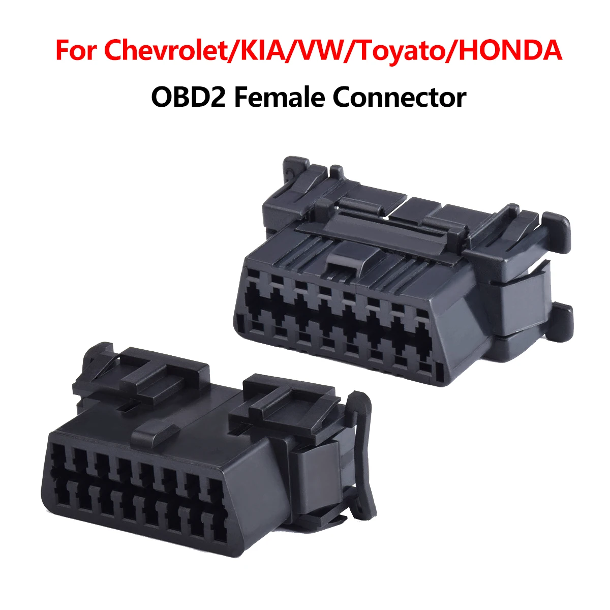 Automotive OBD Socket Auto Diagnostic White Plug Harness Connector For VW/Chevrolet/Honda/Toyato/KIA 16pin Car OBD2 Adapter