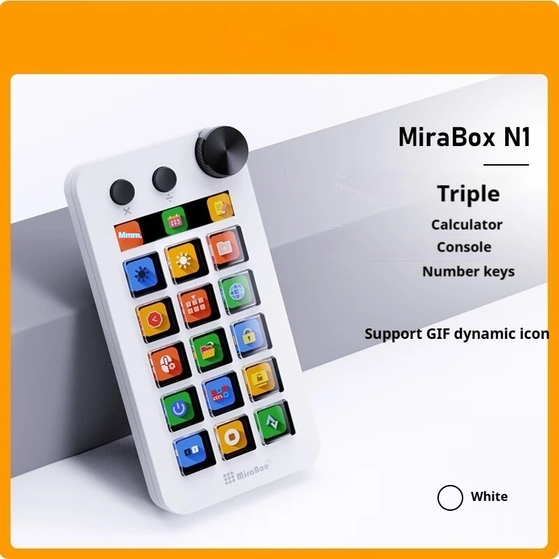 Mirabox N1 Series Stream Deck Visually Customizable Desktop Console With Screen Knob  USB Type-C for OBS Youtuber Twitch
